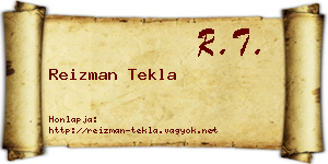 Reizman Tekla névjegykártya